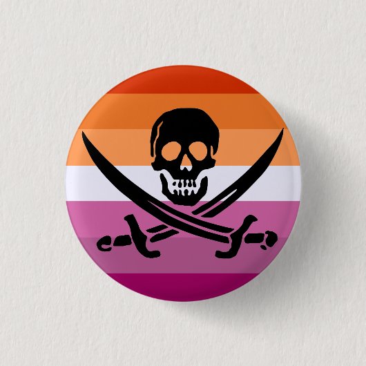 Lesbische Pirate Pride Flag Button (Voorkant)