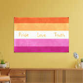 Lesbische Pride en steun Vlag Colors Art Canvas Afdruk (Insitu (Woonkamer))