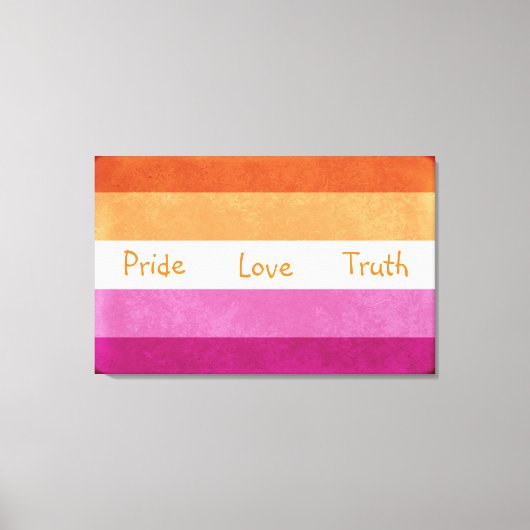 Lesbische Pride en steun Vlag Colors Art Canvas Afdruk (Voorkant)