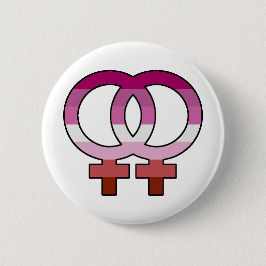 Lesbische Pride Flag Venus Symbol Button Pin (Voorkant)