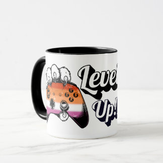 Lesbische Pride Level Up Tijgerpoot Controller Mok