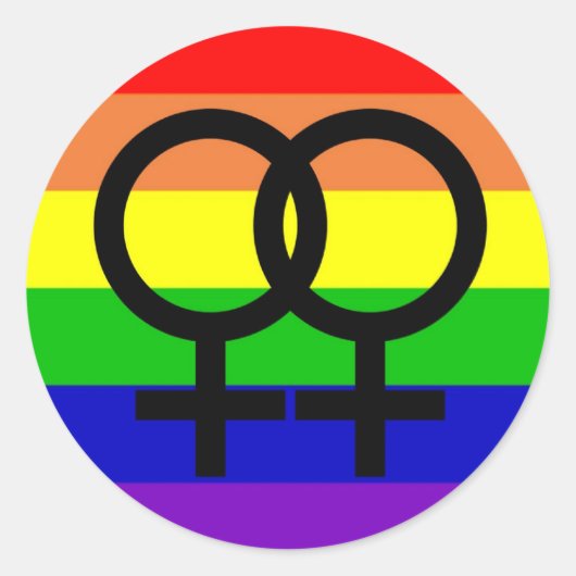 Lesbische Pride Ronde Sticker (Voorkant)