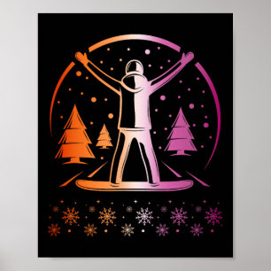 Lesbische Pride Subtiele LGBTQ Snowboarden Winter  Poster