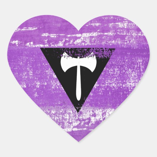 Lesbische Pride Verf (Labrys) Hart Sticker (Voorkant)