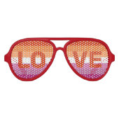 Lesbische Pride Vier LIEFDE Aviator Zonnebril (Voorkant)