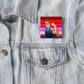 Lesbische Pride Vierkante Button 5,1 Cm (In situ)