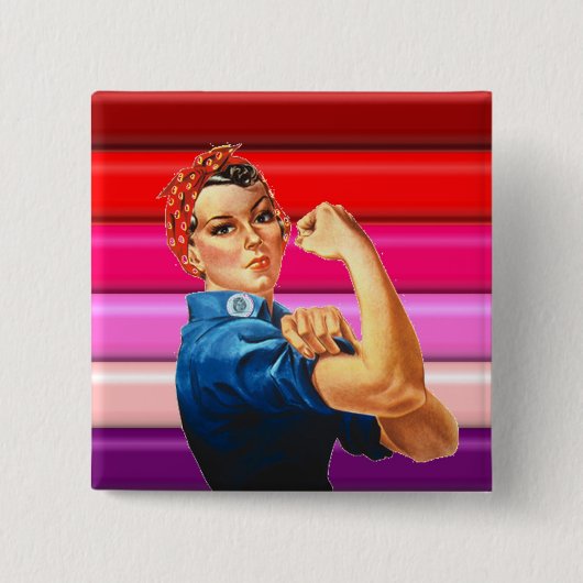 Lesbische Pride Vierkante Button 5,1 Cm (Voorkant)