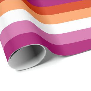 Lesbische Pride-vlag (5 Strepen) Cadeaupapier