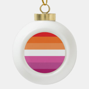 Lesbische Pride-vlag Keramische Bal Ornament