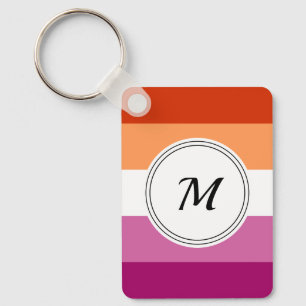 Lesbische pride vlag met een aangepaste initiaal s sleutelhanger