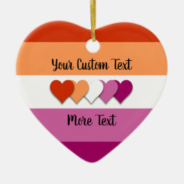 Lesbische pride vlag met tekst keramisch ornament