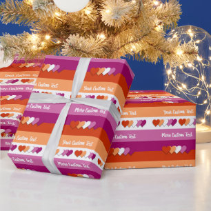 Lesbische pride vlag met tekstverpakkingspapier cadeaupapier