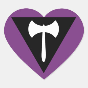 Lesbische Pride Vlag Paarse Bijl Hart Sticker