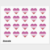 Lesbische Pride-vlag strepen Hart Sticker (Vel)