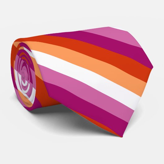 Lesbische Pride vlag Stropdas (Opgerold)