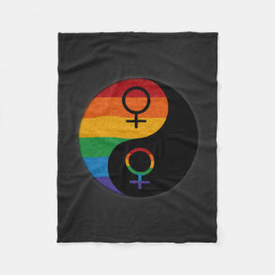 Lesbische Pride Yin en Yang Fleece Deken