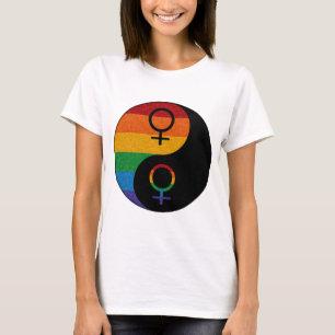 Lesbische Pride Yin en Yang T-shirt