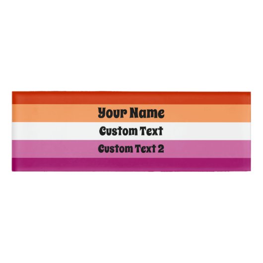 Lesbische pridevlag naambadge (Voorkant)