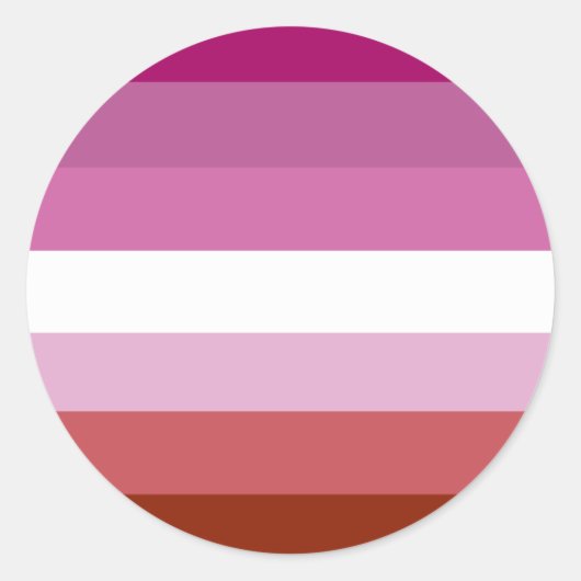 Lesbische pridevlag ronde sticker (Voorkant)