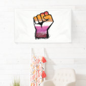 Lesbische protestvuist spandoek (Insitu)