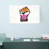 Lesbische protestvuist spandoek (Beurs)