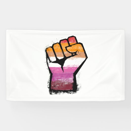 Lesbische protestvuist spandoek (Horizontaal)