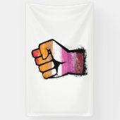 Lesbische protestvuist spandoek (Verticaal)