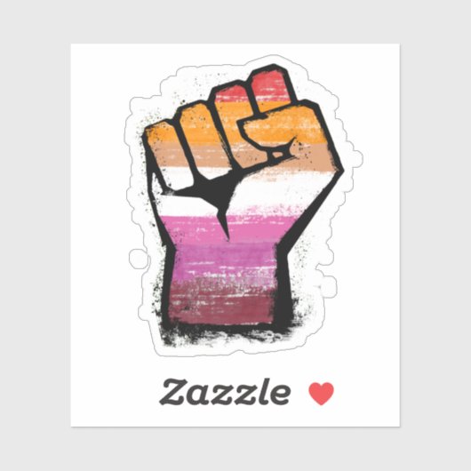 Lesbische protestvuist sticker (Vel)