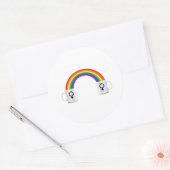 Lesbische Regenboog Koffie Datum Ronde Sticker (Envelop)