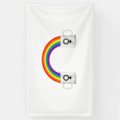 Lesbische Regenboog Koffie Datum Spandoek (Verticaal)