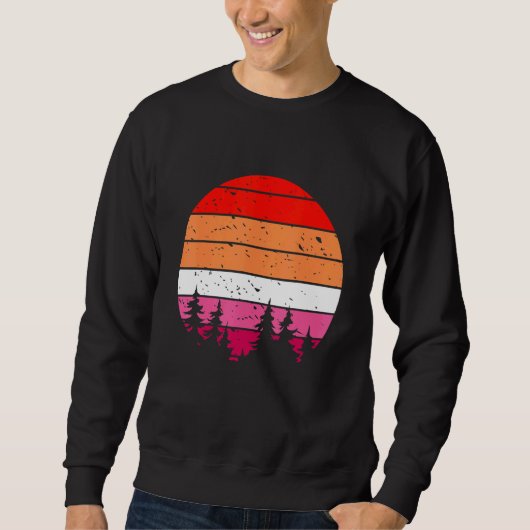 Lesbische Retro Sunset Gay en Lesbische Pride Lgbt Trui (Voorkant)
