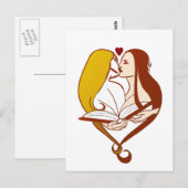Lesbische Romance Sepia Gold Briefkaart (Voorkant / Achterkant)