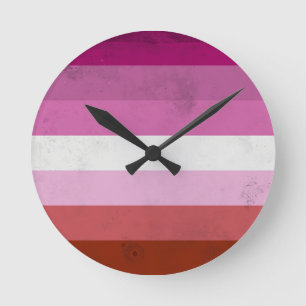Lesbische roze vlag ronde klok
