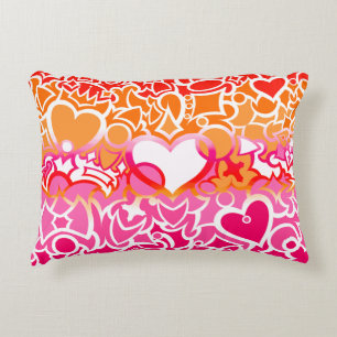 Lesbische Sunset Pride Squiggle Accent Kussen