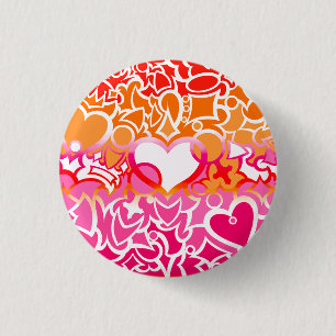Lesbische Sunset Pride Squiggle Ronde Button 3,2 Cm