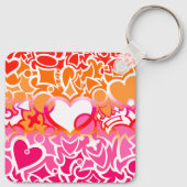 Lesbische Sunset Pride Squiggle Sleutelhanger (Achterkant)