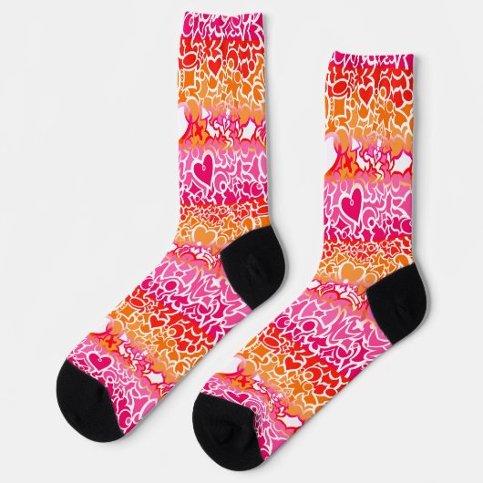 Lesbische Sunset Pride Squiggle Sokken (Links)