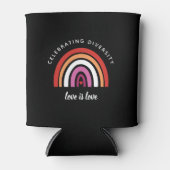 Lesbische trots: Diversity Love vieren is Love Blikjeskoeler (Voorkant)