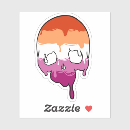 Lesbische trots druppelen schedel sticker (Vel)