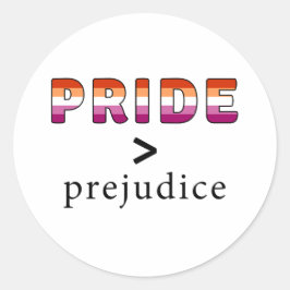 Lesbische trots en vooroordeel  ronde sticker