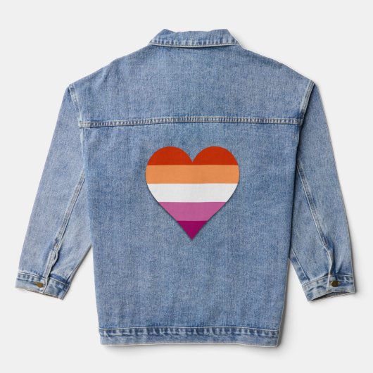 Lesbische trots hart denim jacket (Achterkant)