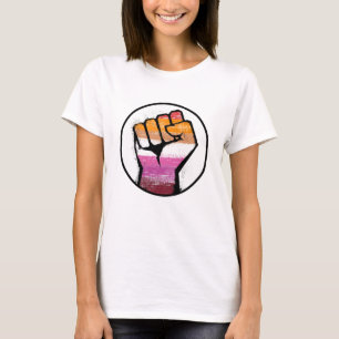 Lesbische trots vuist cirkel t-shirt