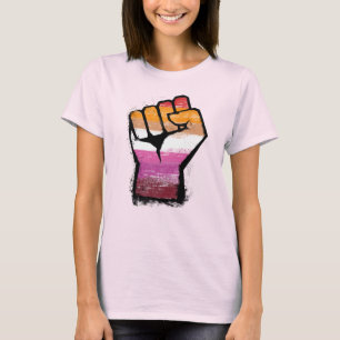 Lesbische trots vuist T-shirt