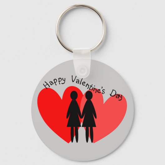 Lesbische Valentijn Kaarten & cadeaus Sleutelhanger (Voorkant)