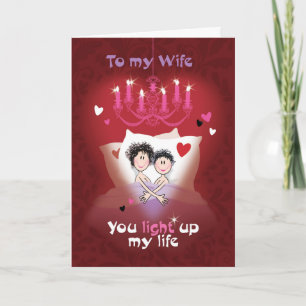 Lesbische Valentijn, vrouw, leuk paar in bed Feestdagen Kaart