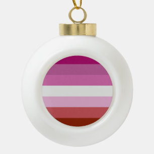 Lesbische vlag keramische bal ornament