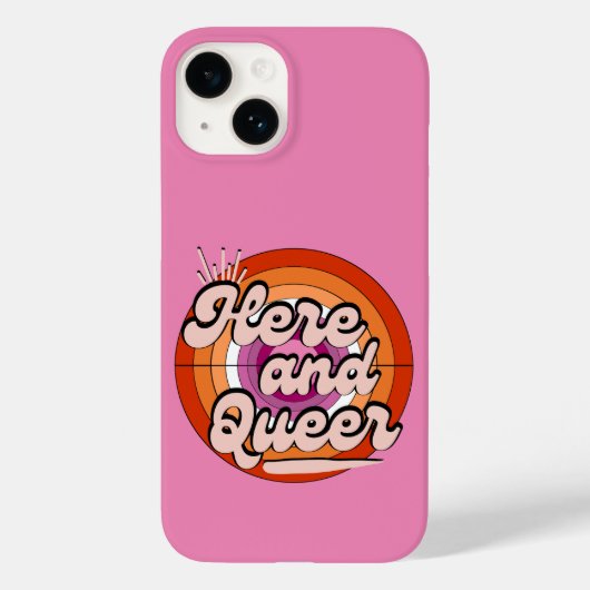 Lesbische vlag: LGBTQ - Hier en Queer Case-Mate iPhone Case (Achterkant)
