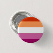 Lesbische vlag ronde button 3,2 cm (Voorkant /achterkant)