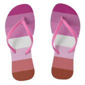 Lesbische Vlag Roze Rode Gestreept Pride Teenslippers (Voetbed)