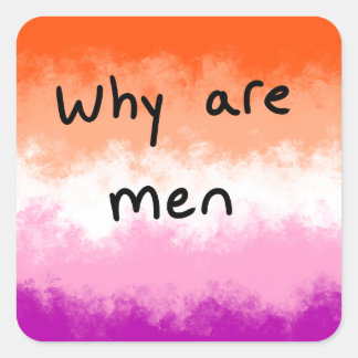 Lesbische vlag sticker "waarom mannen" citaat